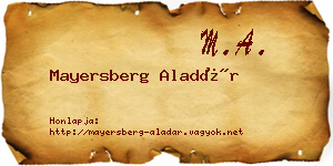 Mayersberg Aladár névjegykártya